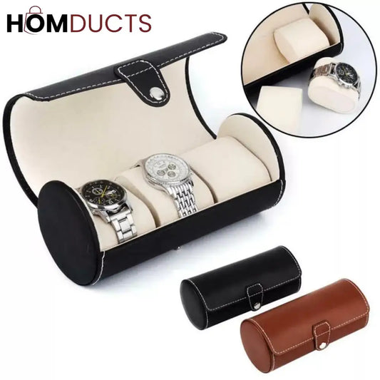 3Slot Leather Watch Box